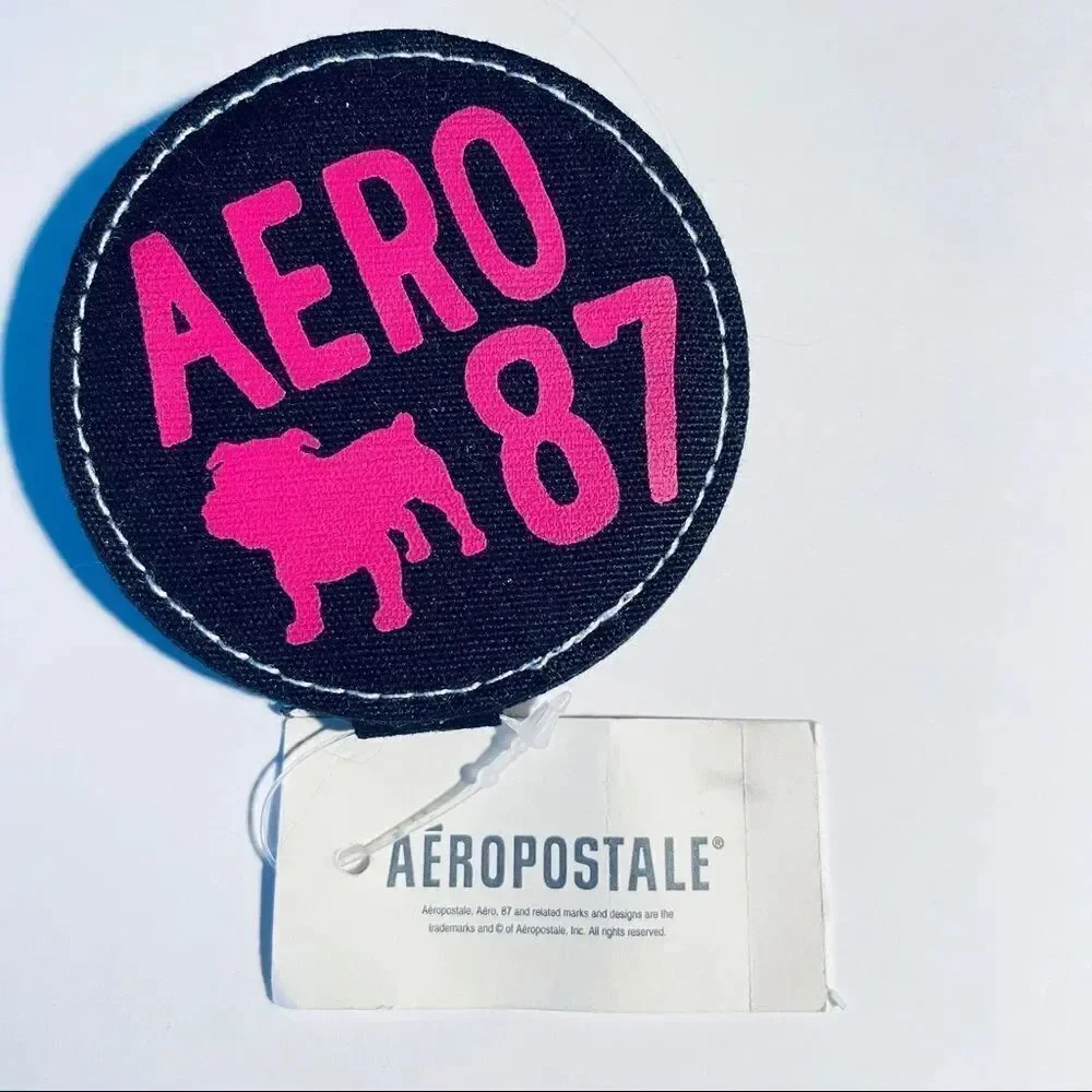 NWT Vintage Y2K Aeropostale Black Dog Logo Bag Super Cute Pocket Bag Mirror